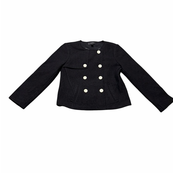🖤‎ J.Crew ✨ Black Wool Blend Double-Breasted Short Jacket Women’s XS 🧥 - Picture 2 of 6
